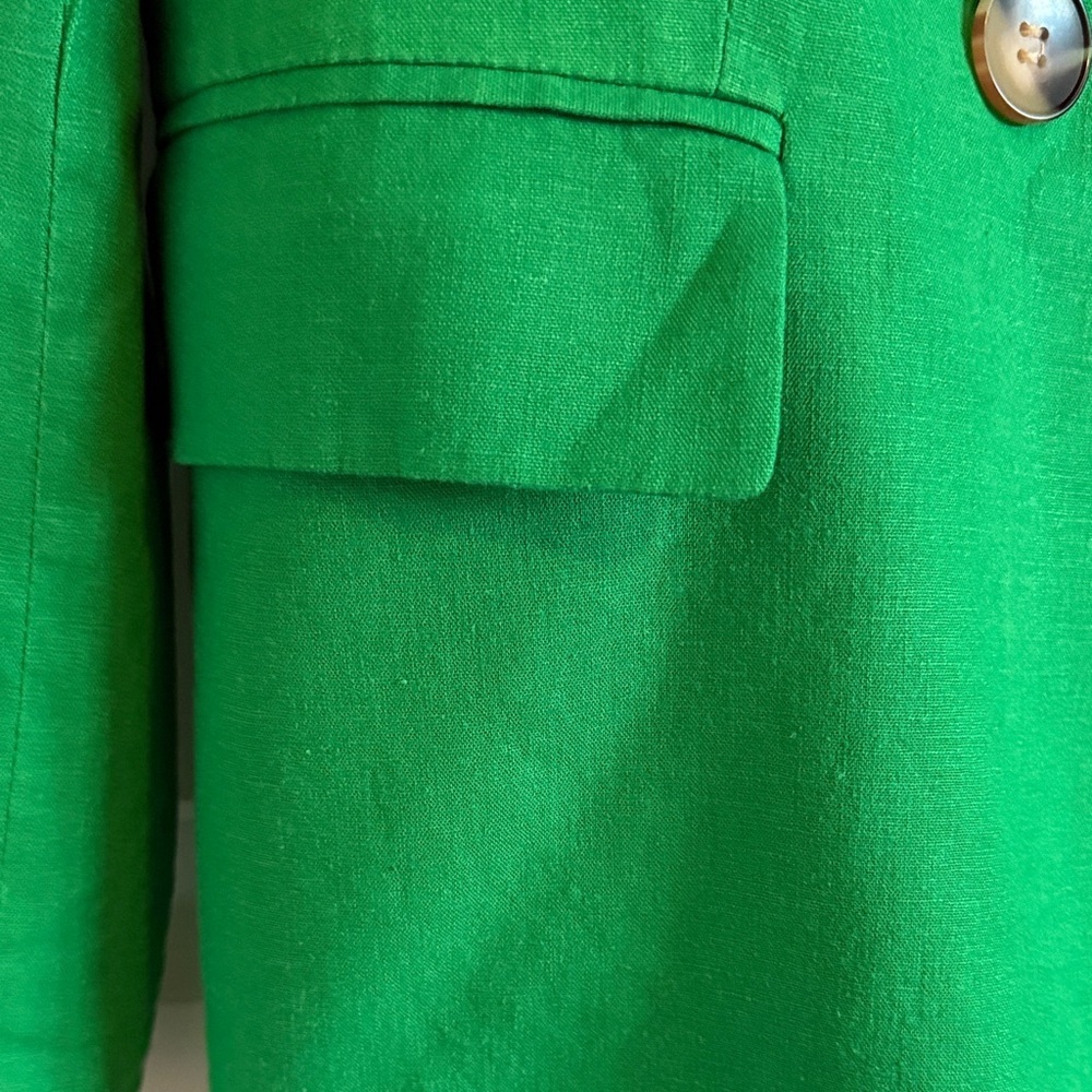 Alex Marie Romi Stretch Linen Blend Long Sleeve Coordinating Button Front Blazer - Picture 9 of 12